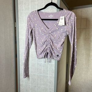NWT Hollister lavender floral Baby Tee
